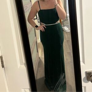 Formal Green Spaghetti Strap Dress